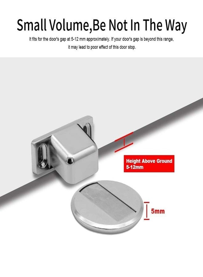 Bitrexup Magnetic Door Stopper with 3M Self Adhesive Conceal Screws,Wall Mount Door Holder,Strong Magnetic Anti-Collision Door Stopper,for Home and Office (Silver) - Image 4